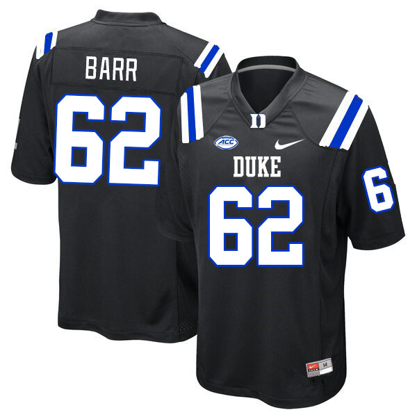 Men #62 Michael Barr Duke Blue Devils College Football Jerseys Stitched-Black